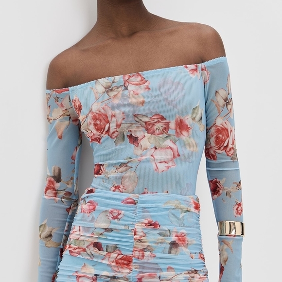 L'AGENCE Tops - L'AGENCE Peonie Off Shoulder Thong Bodysuit